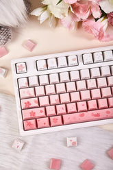 Cherry Blossom Theme Gradient Pink Keycap Set - KeyArtisan
