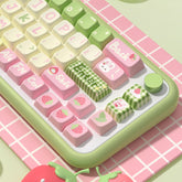 Cute Bunny Strawberry Theme Keycap Set - KeyArtisan