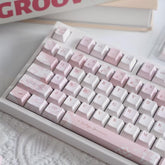 Cute Pink Bear Postcard Artisan Keycap Set - KeyArtisan