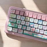 Zhizhi Raspberry Ice Keycaps | XOA Profile Keycap Set | PBT Material | Keycaps For MX Switch | Pink Keycaps GMk Clone Artisan Keycap Set