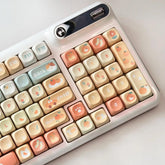 131 Key Keycap Set Cute Orange Soda Inspired, MX Switch, XOA Profile, Pbt Material Standard ANSI Mechanical Keyboard Keycaps Gamer Girl Gift