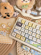 Cute Happy Duck Theme Artisan Keycap Set for Mechanical Keyboard, Kawaii Keycaps, ISO Keycaps, PBT Dye-Sub, Mx(+)Switches, 149pcs