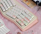Cute Pink Strawberry Cake Theme Keycaps Set for Mechanical Keyboard, Kawaii Keycaps, Artisan Keycaps, MDA Profile, Mx(+)Switches, 149pcs