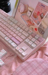 Cute Pink Valentine Day Theme Keycap Set for Mechanical Keyboard, Kawaii Keycaps, Artisan Keycaps, Cherry & MDA Profile, 150pcs