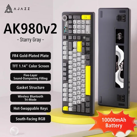 AJAZZ AK980 V2 Full-Size Tri-Mode Mechanical Keyboard