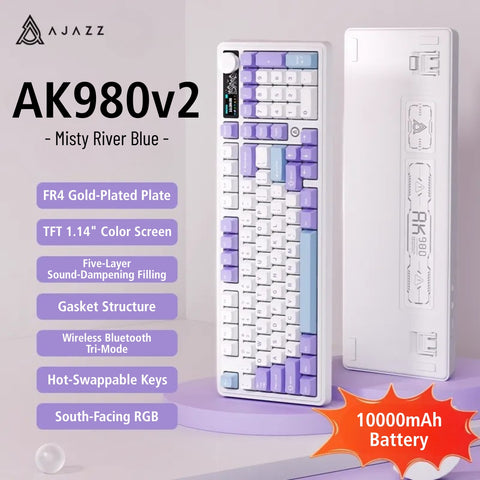 AJAZZ AK980 V2 Full-Size Tri-Mode Mechanical Keyboard