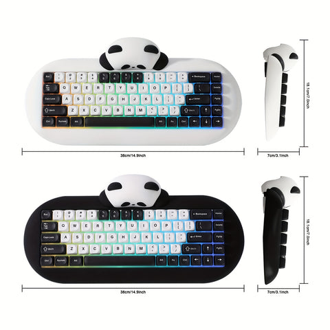 YUNZII C68 Panda Wireless Mechanical Gaming Keyboard - 68 Keys, RGB Backlit, Hot-Swappable with Wireless & Wired Connectivity for Windows/Mac