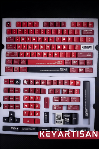 Cool Red ZAKU Mecha Warrior Keycap Set