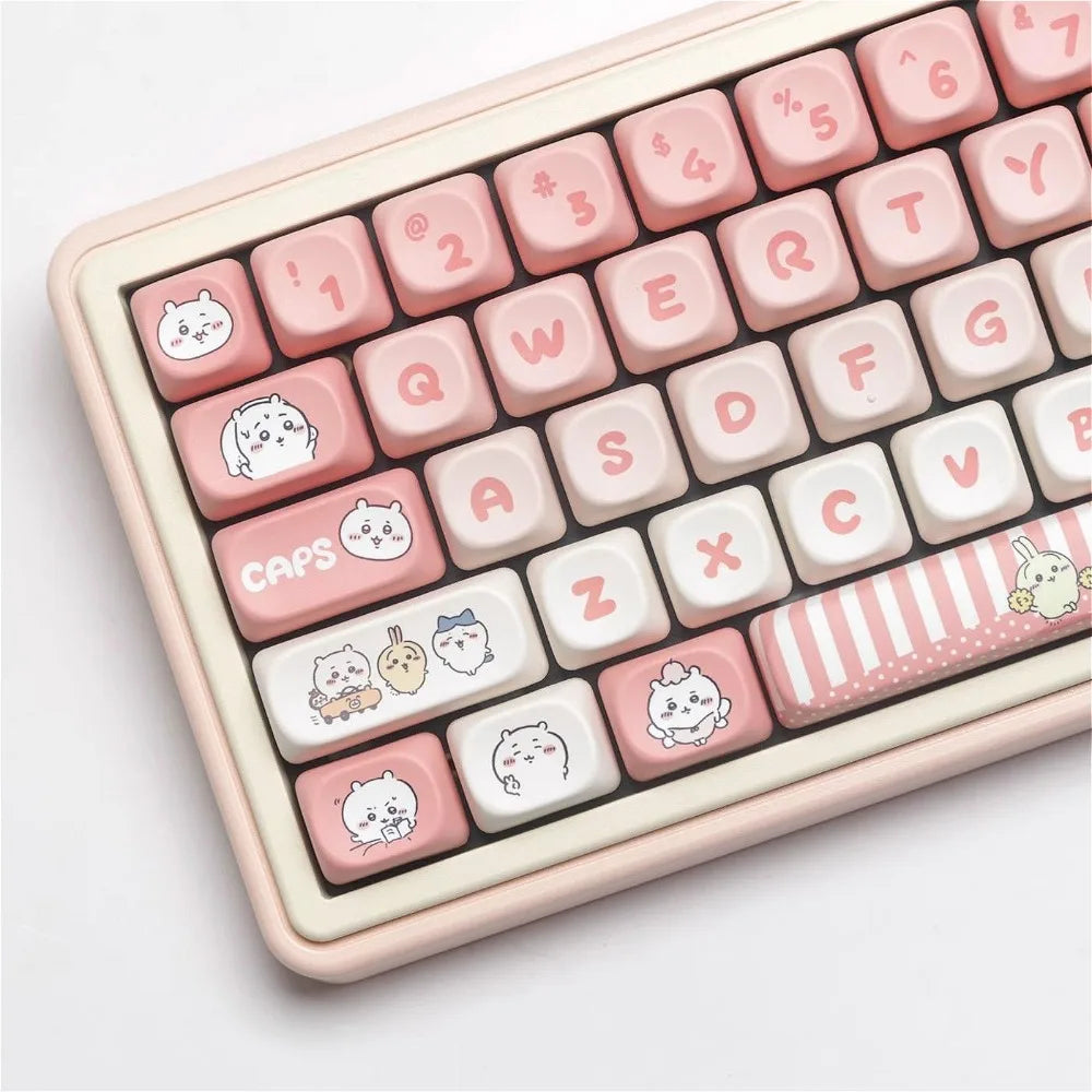 Pink Gee MOA Height PBT Keycap Set for MX Switch Mechanical Keyboards