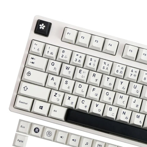 129-Key Minimalist White Japanese Keycap Set