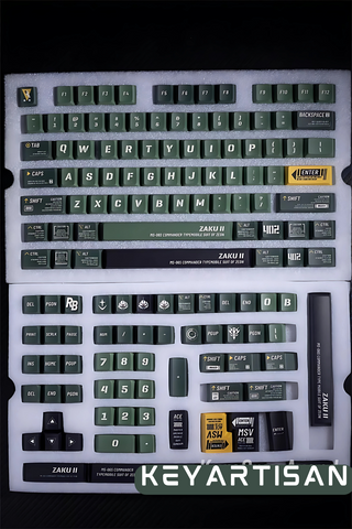 Cool Red ZAKU Mecha Warrior Keycap Set