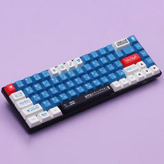 Cherry Profile Blue-White Keycaps for Mechanical Keyboards | Multi-Language Layouts: Brazilian, Korean, Japanese, Spanish, French, Russian | ISO Enter & 7U Spacebar Compatible