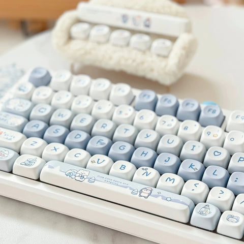 140-Key Ice Bear Blue Anime Keycap Set - SOA Keycap