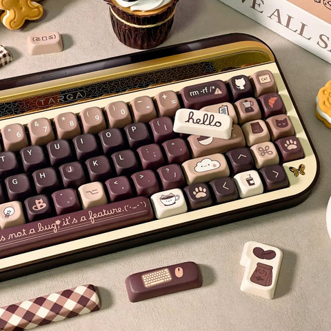 150-Key Programmer Coffee Keycap Set, SOA PBT Thermal Sublimation