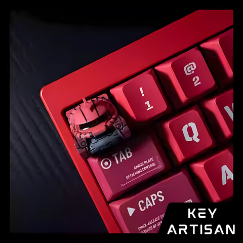 Cool Red ZAKU Mecha Warrior Keycap Set
