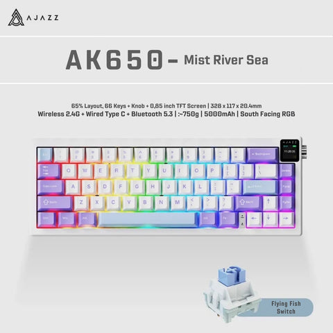 AJAZZ AK650 65% Compact Tri-Mode Mechanical Keyboard