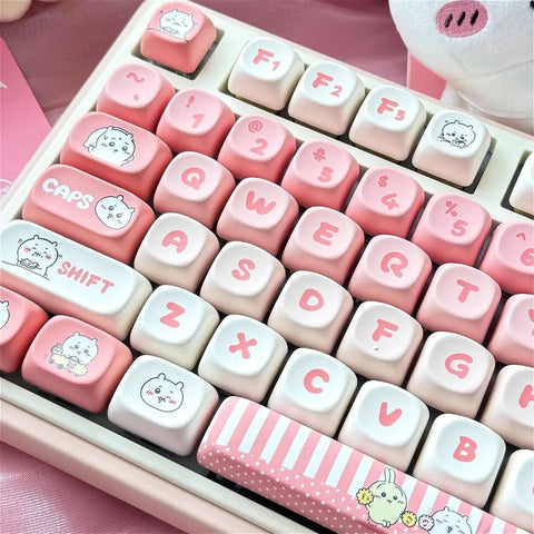 Pink Gee MOA Height PBT Keycap Set for MX Switch Mechanical Keyboards