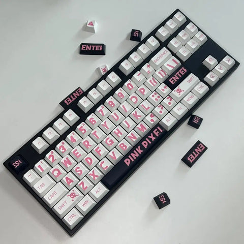 132-Key Pink Big Letter Keycap Set