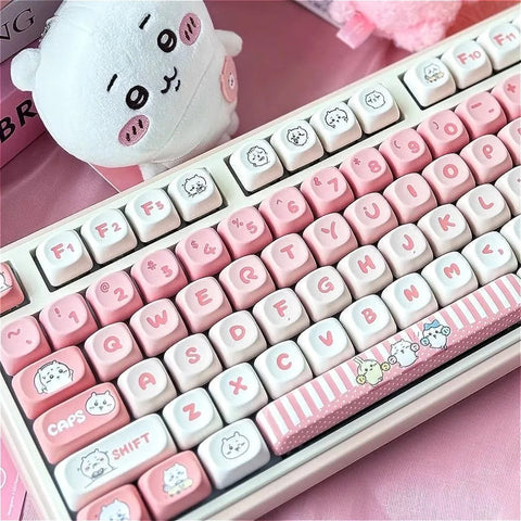 Pink Gee MOA Height PBT Keycap Set for MX Switch Mechanical Keyboards