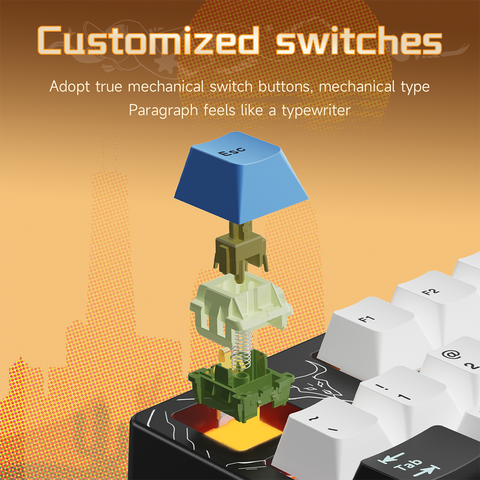 AJAZZ AK35I V4 Keyboard  Western cowboy Shell New Theme Tri-mode with screen RGB DIY