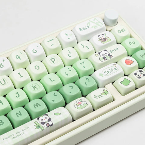 142-Key SOA Profile Cute Panda Green Theme Keycap Set