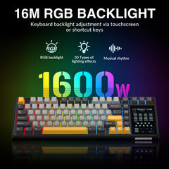 AULA L99 Keyboard — RGB backlit keys through translucent case, Translucent Purple + White colorway