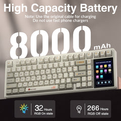AULA L99 Keyboard — side profile and kickstand, Creamy Coffee colorway