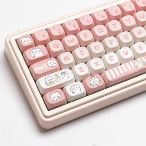 Pink Gee MOA Height PBT Keycap Set for MX Switch Mechanical Keyboards