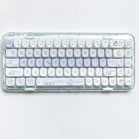 140-Key Ice Bear Blue Anime Keycap Set - SOA Keycap