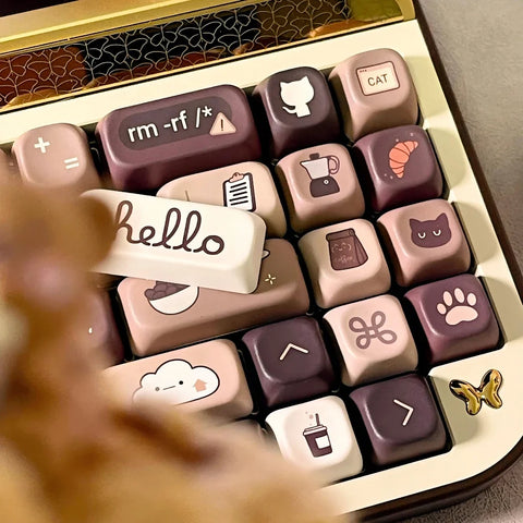 150-Key Programmer Coffee Keycap Set, SOA PBT Thermal Sublimation