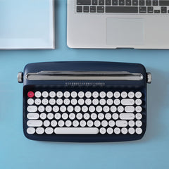 1pc YUNZII Retro Wireless BT Aesthetic Keyboard, Ergonomic Round Key Design, Multi-Device Connectivity, Hotkeys & Media Keys, with Adjustable Stand, Non-Rechargeable AAA Battery, for 36V Max Operating Voltage