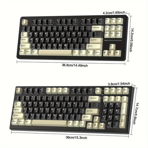 YUNZII YZ87 TKL Mechanical Gaming Keyboard - Compact 75% Design, Warm Swappable, RGB Backlit, 4-Layer Padding, Wireless 5.0/2.4Ghz/Type-C for PC, Mac, Linux