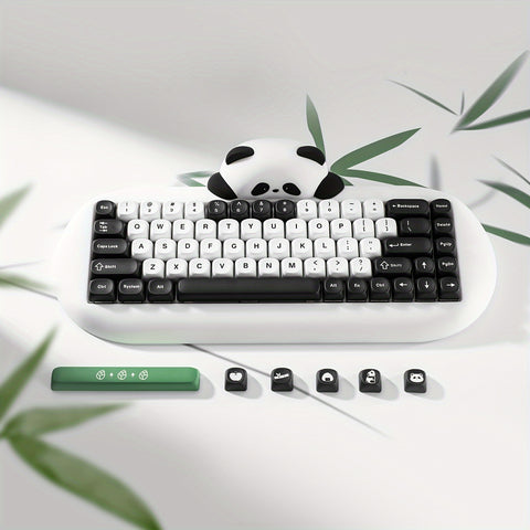 YUNZII C68 Panda Wireless Mechanical Gaming Keyboard - 68 Keys, RGB Backlit, Hot-Swappable with Wireless & Wired Connectivity for Windows/Mac