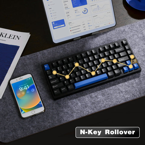 YUNZII AL75 Black 75% Aluminum Mechanical Gaming Keyboard - Wireless/Wired, Hot-Swappable Creamy Switches, RGB Backlit, Ergonomic TKL Design for Mac/Win