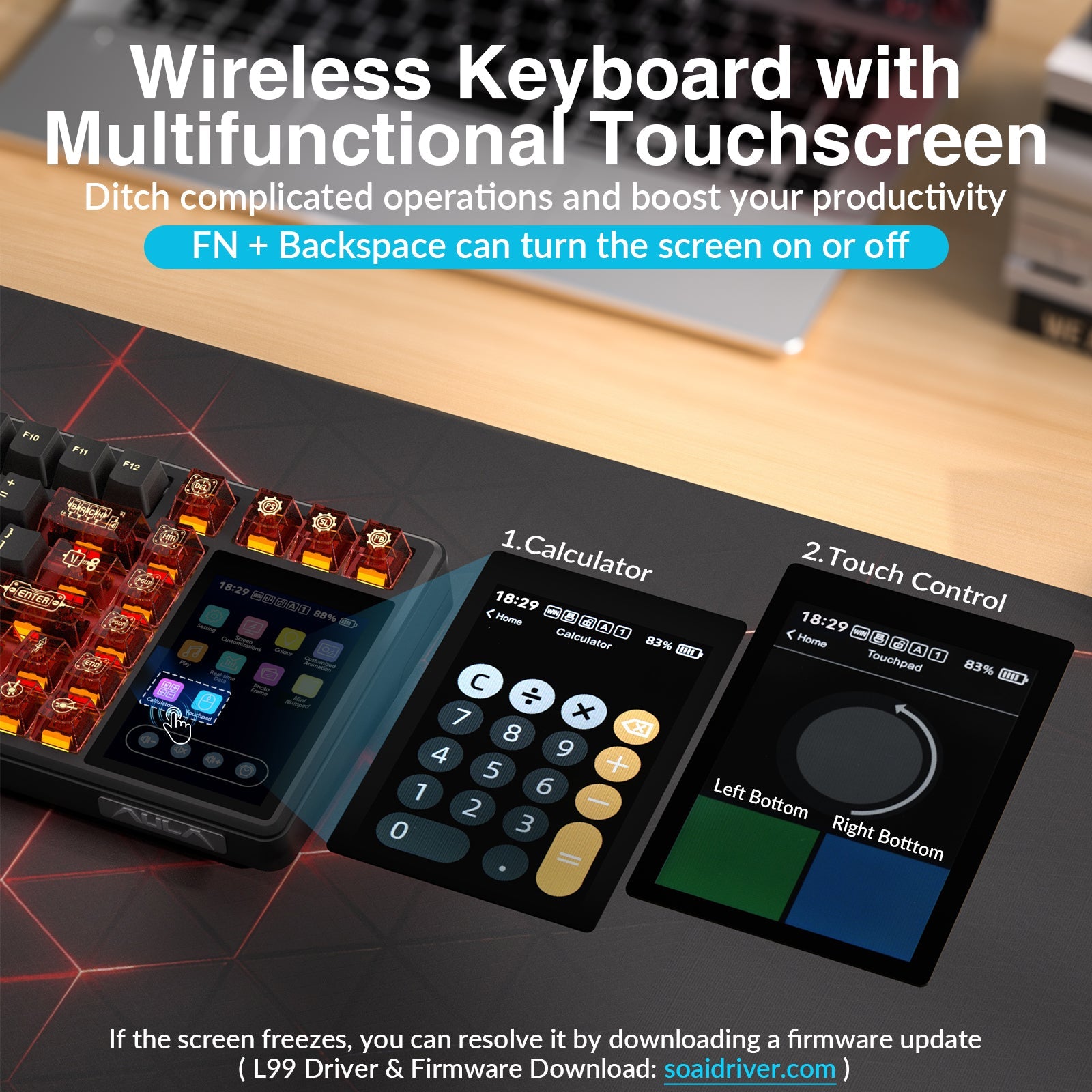 AULA L99 Keyboard — hot-swappable switch socket detail, Dark Gray + Light Gray + Yellow