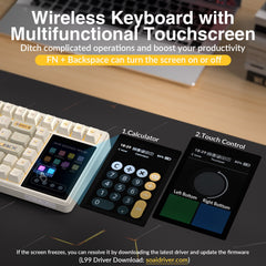 AULA L99 Keyboard — USB-C port and cable, Creamy Coffee colorway