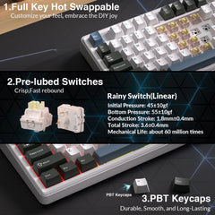AULA L99 Keyboard — package contents, Translucent Red + Black colorway