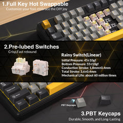 AULA L99 Keyboard — package contents, Translucent Purple + White colorway