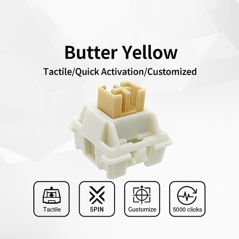GATERON Butteryellow PRO Switch – Silent Tactile 5-Pin Switch