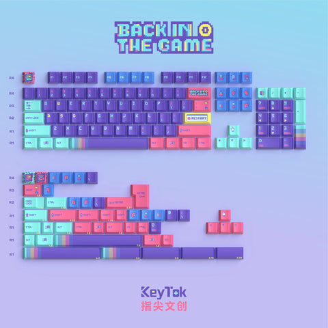 Back In The Game Themed Retro Keycap Set