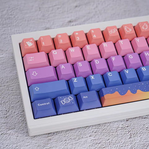 Cute Fairy Tale Theme Purple Gradient Keycap Set