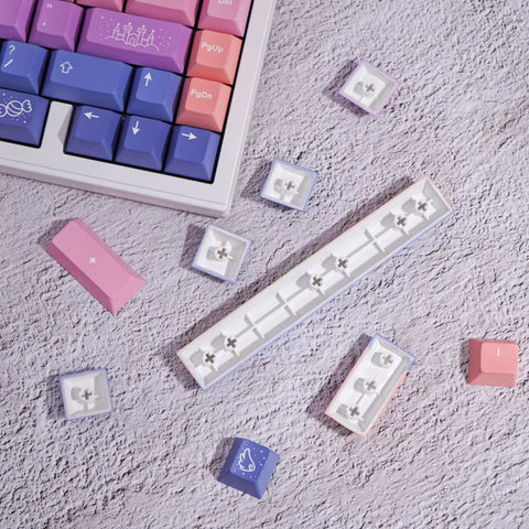 Cute Fairy Tale Theme Purple Gradient Keycap Set