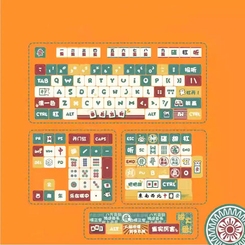 Mahjong Puppy Theme Keycap Set