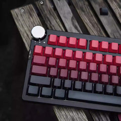 Cool Red Gradient PBT ISO Backlit Keycaps Set for Mechanical Keyboard, Cherry Profile, Side Print Keycaps, Dye-Sub Legends, Mx(+)Switches, 136pcs