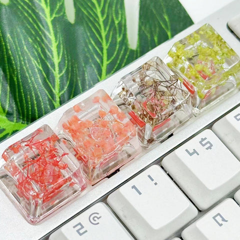 Cute Flower Theme Resin Epoxy Floral Keycap