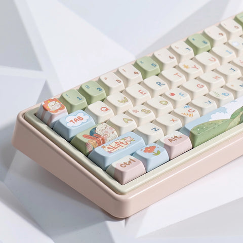 Cute Sheep Picnic Theme Animal Keycap Set