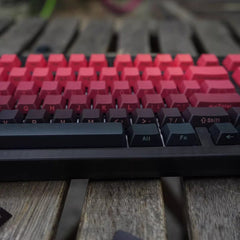 Cool Red Gradient PBT ISO Backlit Keycaps Set for Mechanical Keyboard, Cherry Profile, Side Print Keycaps, Dye-Sub Legends, Mx(+)Switches, 136pcs