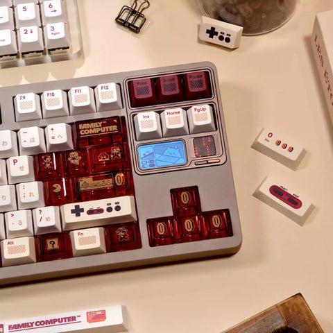 Cool Red Famicom Backlit Retro Keycap Set