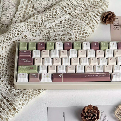 Cute Matcha Latte Coffee Theme Keycap Set