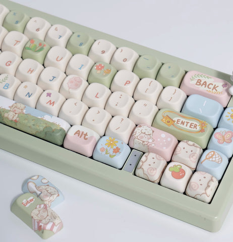 Cute Sheep Picnic Theme Animal Keycap Set